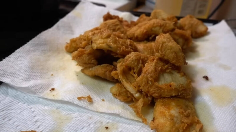 Cooking crappie in a deep fryer.