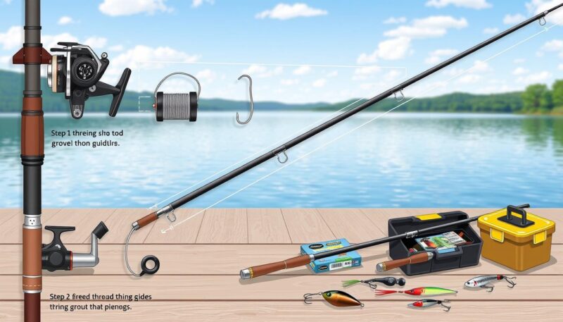 how to set up fishing rod